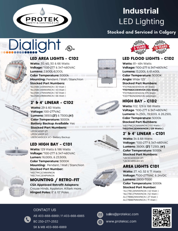 Dialight Hazardous Location LED Lighting Protek Safety & Controls Ltd